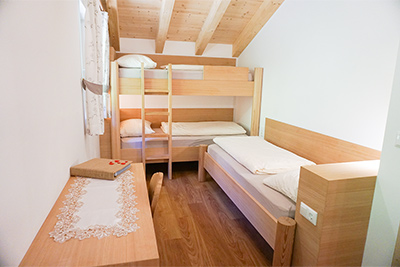 Stockbettzimmer in der Wohnung Hochjoch